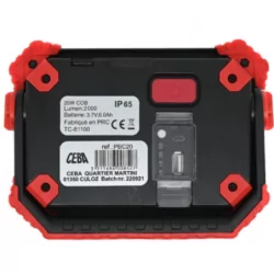 Projecteur portable de chantier LED 20w sur batterie ceba
