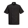 Veste de cuisine Cumbria manche courte noire