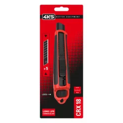 Cutter 18 mm avec molette de blocage et lames revêtues de carbone