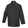 Veste de cuisine Suffolk manche longue noire