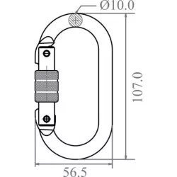 Mousqueton acier a verrouillage a vis ouverture 18mm