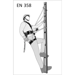 Longe en corde tressée de maintien au travail avec tendeur 5m et mousqueton