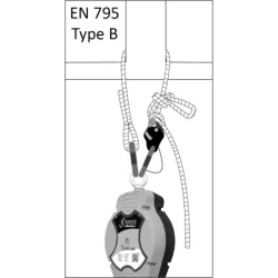 Longe en corde tressée de maintien au travail avec tendeur 5m et mousqueton