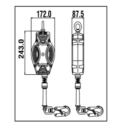 Cable antichute a rappel automatique 10m helixon