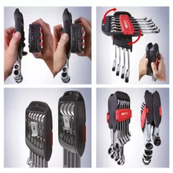 Jeu de clés mixtes à cliquet reversible gearplus(8 a 19mm) 10 pcs KS Tools