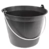 Seau plastique noir 11 litres anse 5.3mm