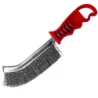 Brosse metal courbe 265x140x25 fil 0.30 manche plast.