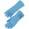 Gant latex bleu tout enduit sans coton Interlock pqt de 10 long.300mm