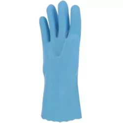 Gant latex bleu tout enduit sans coton Interlock pqt de 10 long.300mm