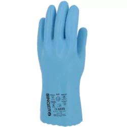 Gant latex bleu tout enduit sans coton Interlock pqt de 10 long.300mm