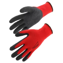 Gant rouge paume en latex support polyester pqt de 10 Singer