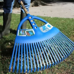 Balai à feuilles ergonomique manche bois
