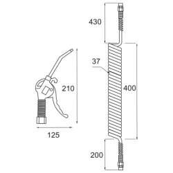 Soufflette progressive 110mm avec tuyau spiral 4.5m et raccords Lacme