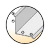 Couvre joint angle alu laqué blanc largeur totale 10 cm aile releve. long. 3 m