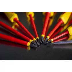 Jeu de 7 tournevis bi-matière isolés 1000V Fente-PH + tournevis testeur