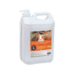 Nettoyant mains d'atelier orange parfum agrumes - bidon de 4,5L avec pompe
