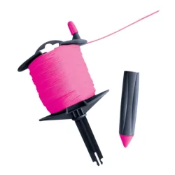 Cordeau sur enrouleur 100m fil 1.5mm tresse rose Taliaplast