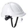 Casque Endurance Visor Blanc avec lunette intégrée et jugulaire