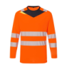 Tee-shirt Haute Visibilité manches longue 100% polyester orange taille