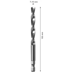 Foret de centrage Plus HSS-G Bosch bois et métal diamètre 7.15 mm longueur 105 m