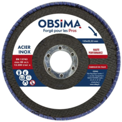 Disque à lamelles zirconium Obsima 125x22.3mm Grain 36 bombé