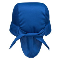 Bandana rafraîchissant bleu sous casque ou chapeaux ou tout seul