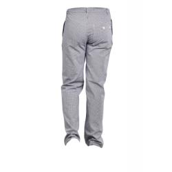 Pantalon cuisine coton pied de poule élastique