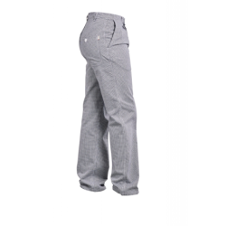 Pantalon cuisine coton pied de poule élastique