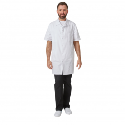 Blouse p/c blanc pressions manches courtes blanc