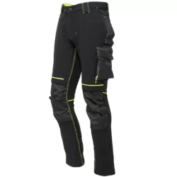 Pantalon de travail Atom black carbon jaune U POWER