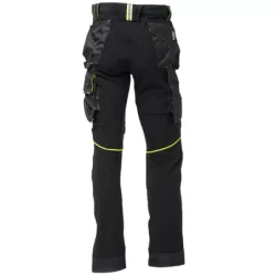 Pantalon de travail Atom black carbon jaune U POWER