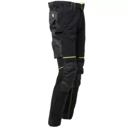 Pantalon de travail Atom black carbon jaune U POWER